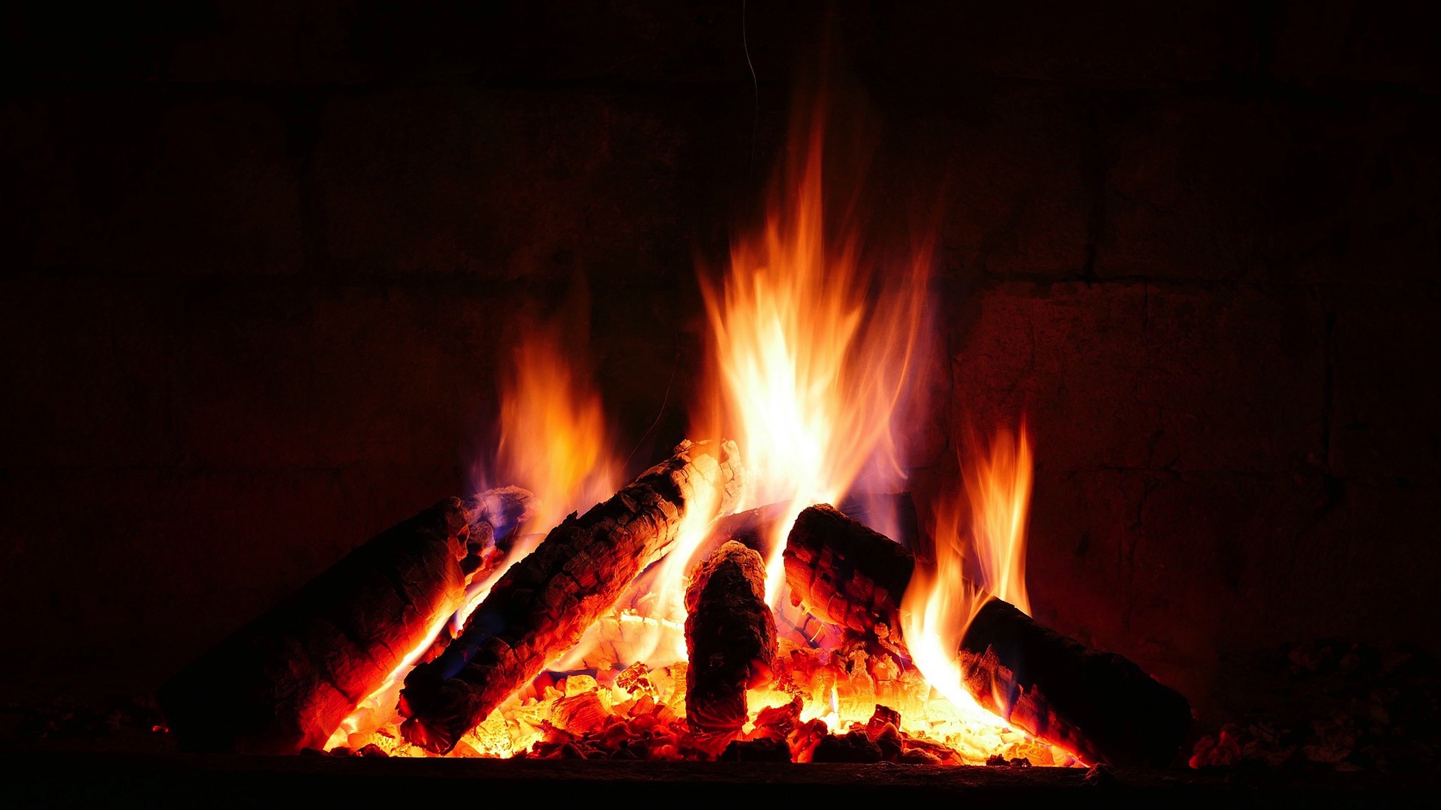 photo of a fire in a fireplace